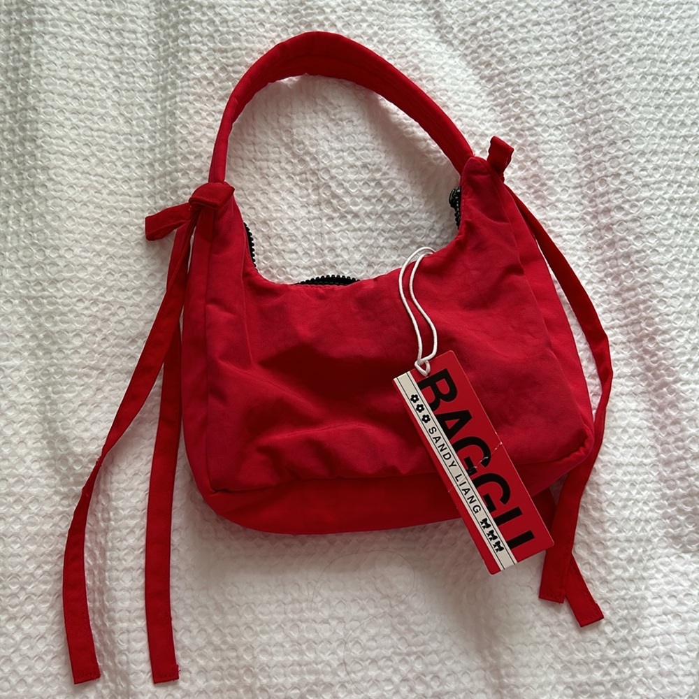 NWT Sandy Liang Baggu Mini Bow Bag Candy Apple